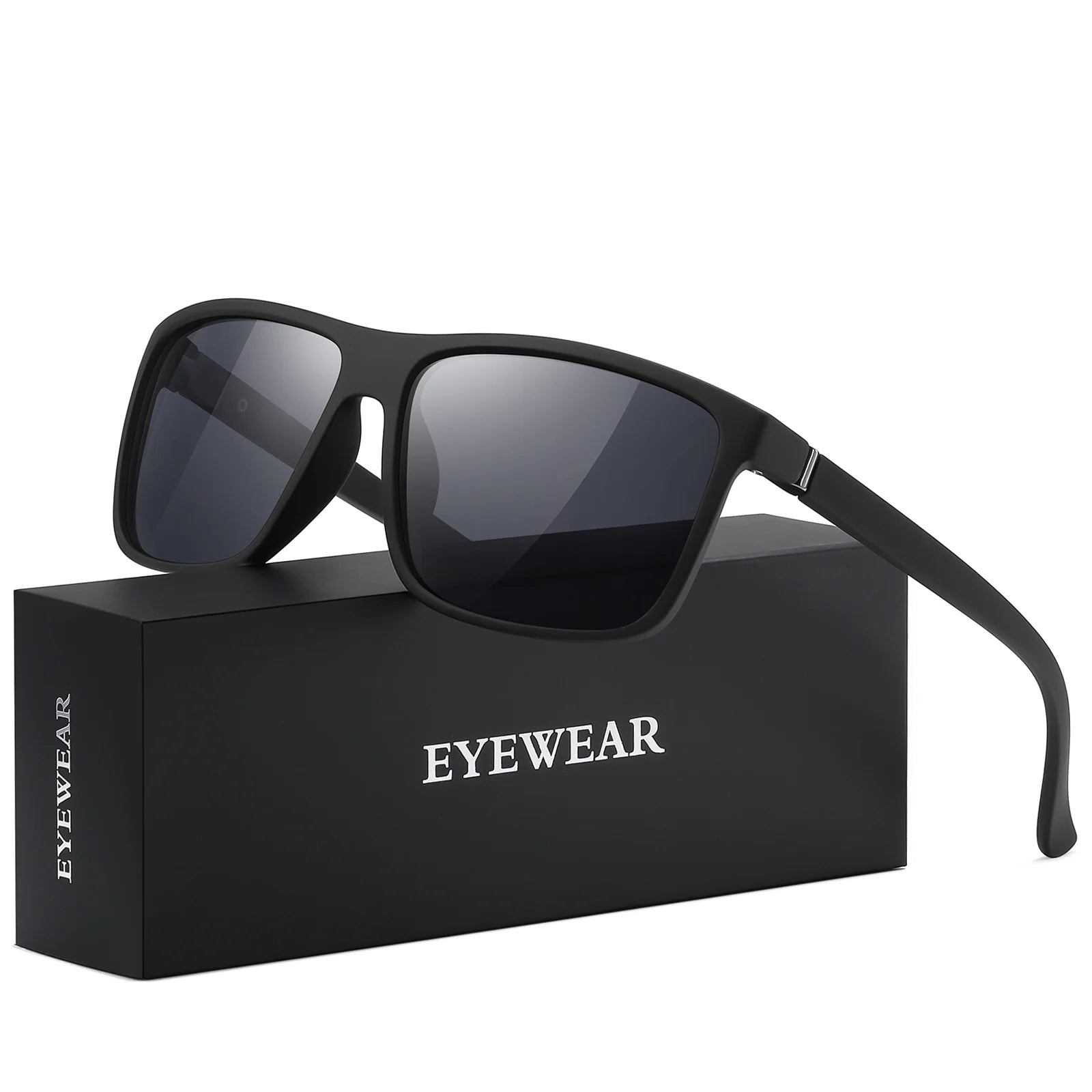 Polarized Retro Square Sunglasses (Black)
