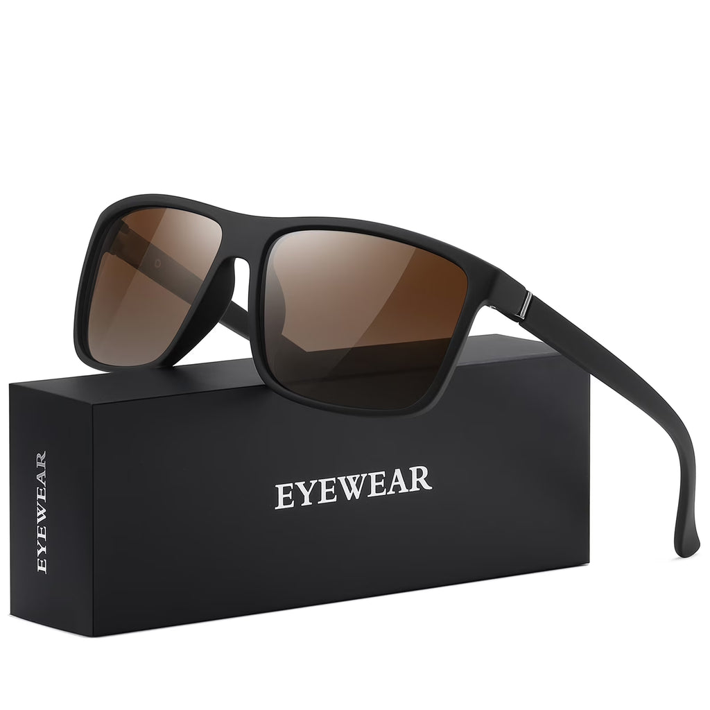 Polarized Retro Square Sunglasses (Gradient Tea)
