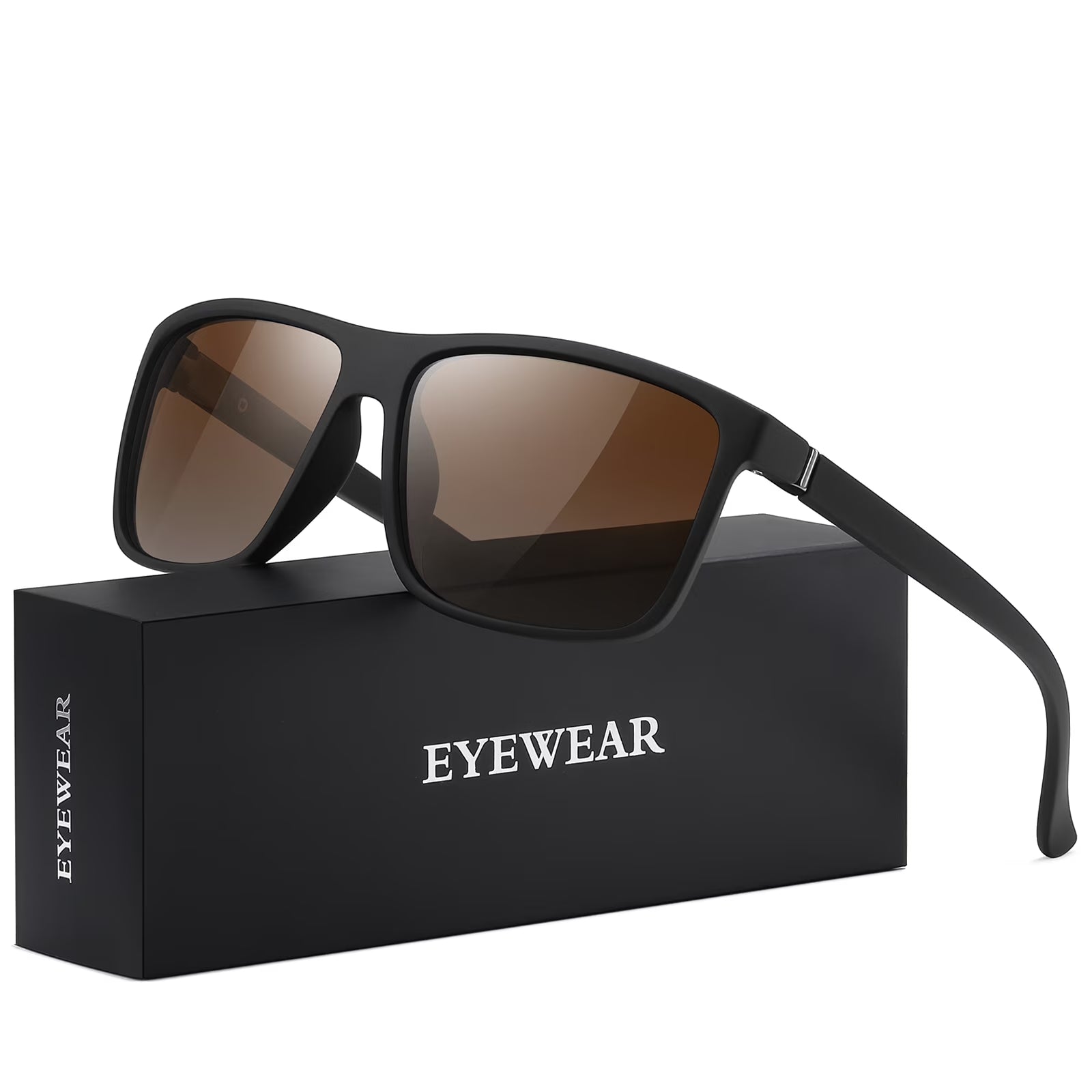 Polarized Retro Square Sunglasses (Gradient Tea)