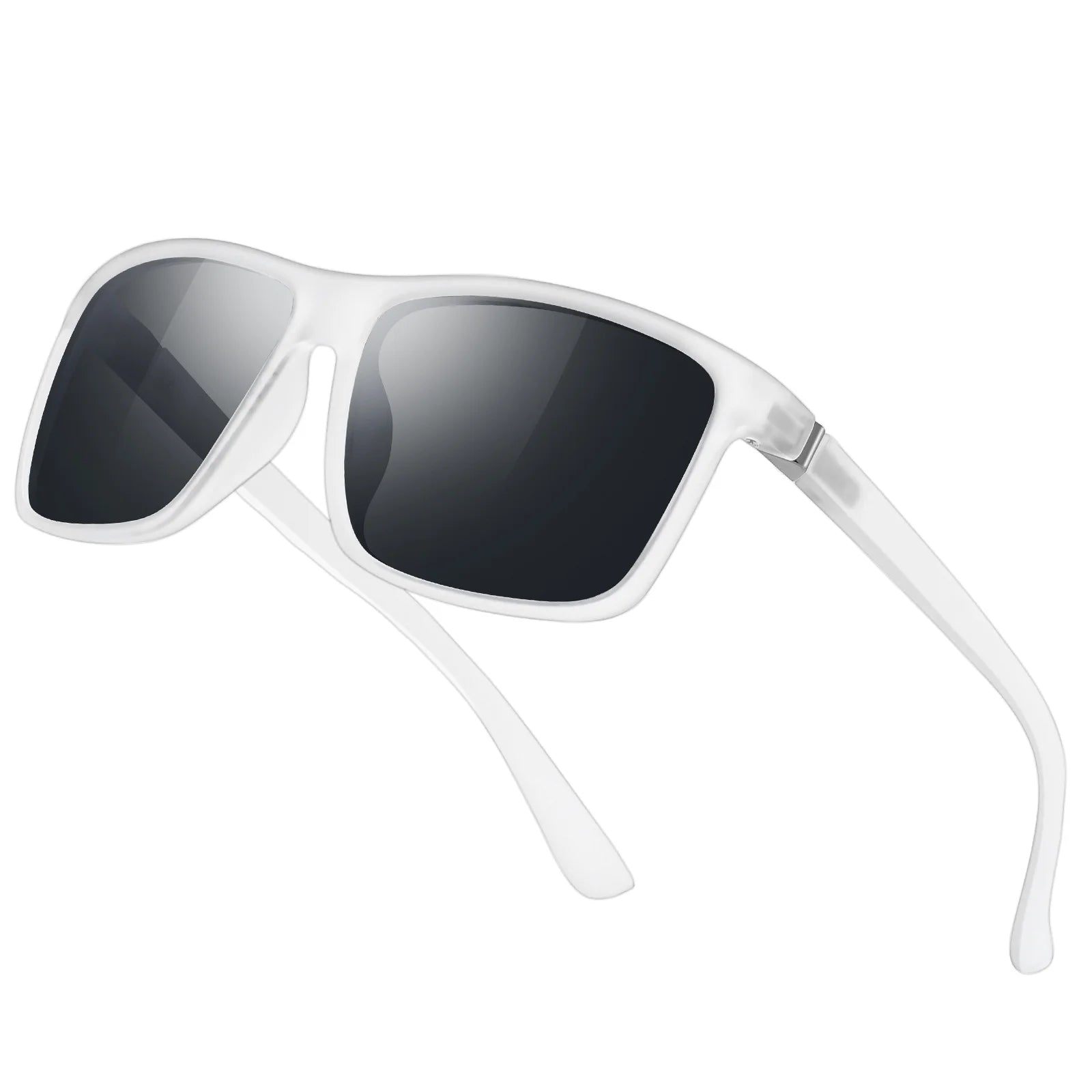 Polarized Retro Square Sunglasses (Transparent)