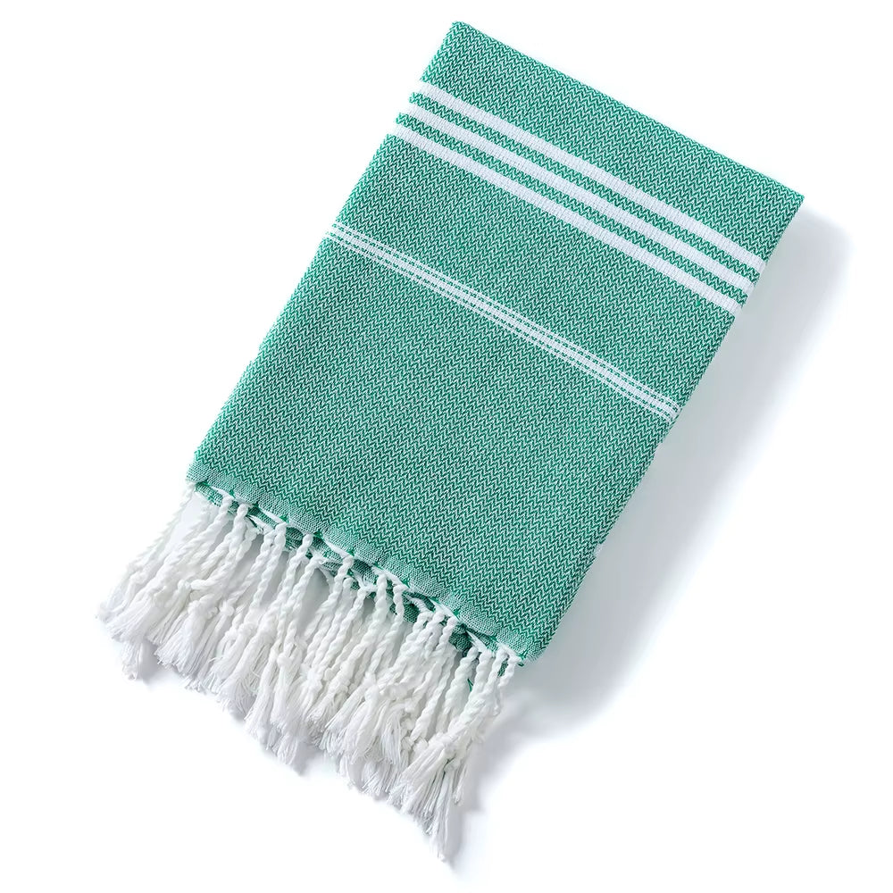 Holiday Towels with Tassel, Striped Bath Towels, Natural Turkish Beach Towel Set for Bathroom Pool Absorbent Towels