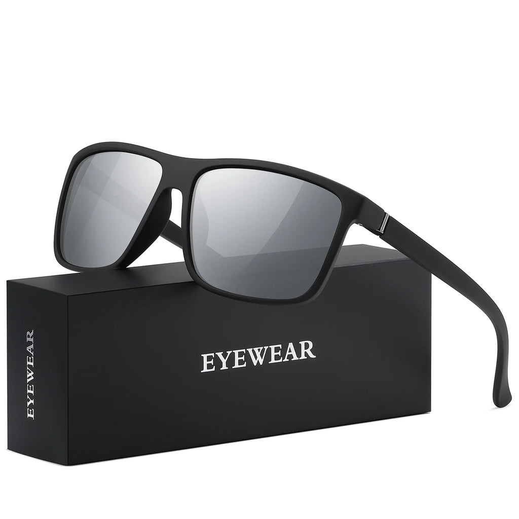 Polarized Retro Square Sunglasses (Silver)