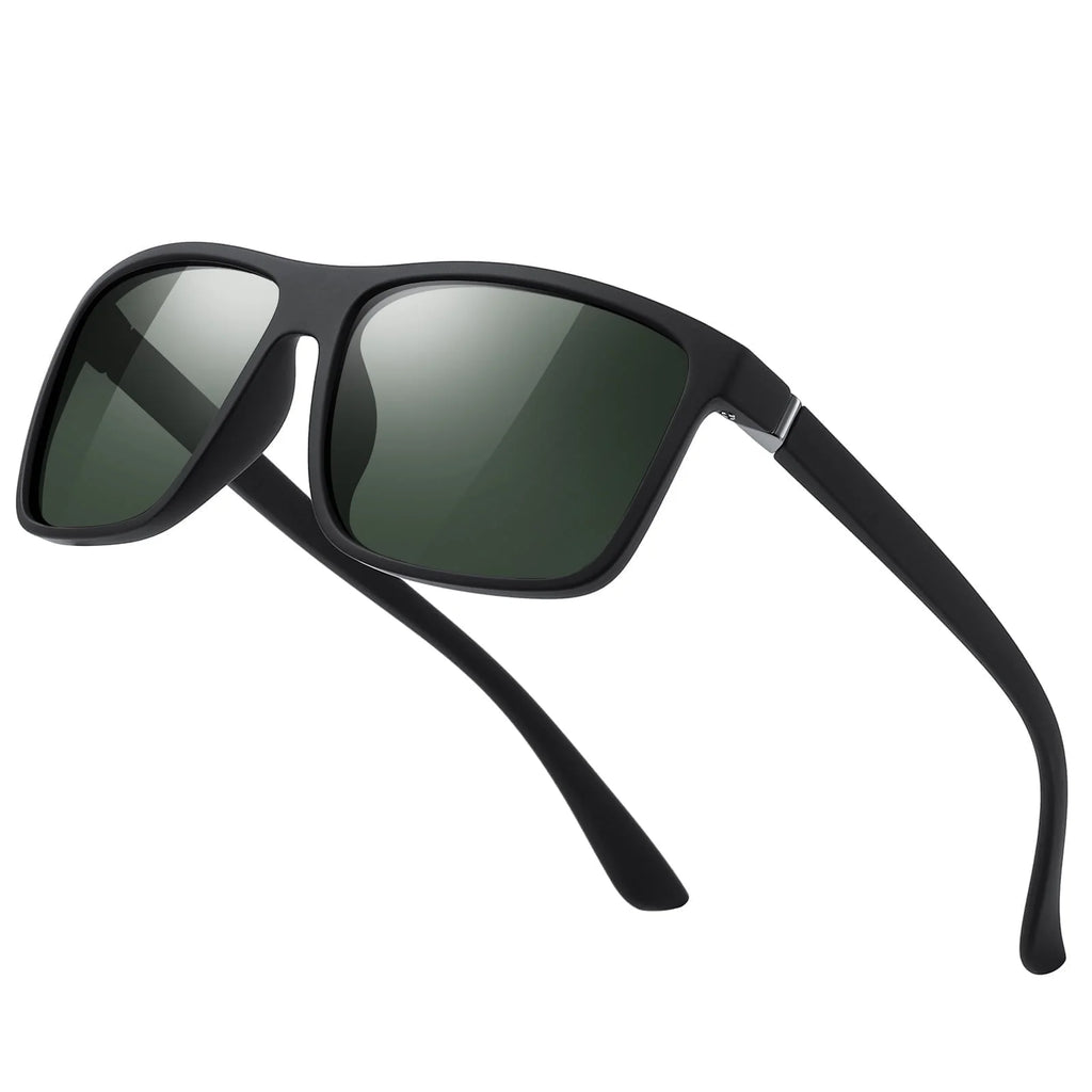 Polarized Retro Square Sunglasses (Green)