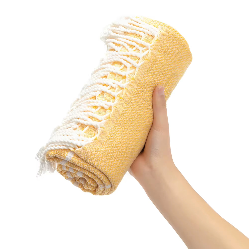 Holiday Towels with Tassel, Striped Bath Towels, Natural Turkish Beach Towel Set for Bathroom Pool Absorbent Towels