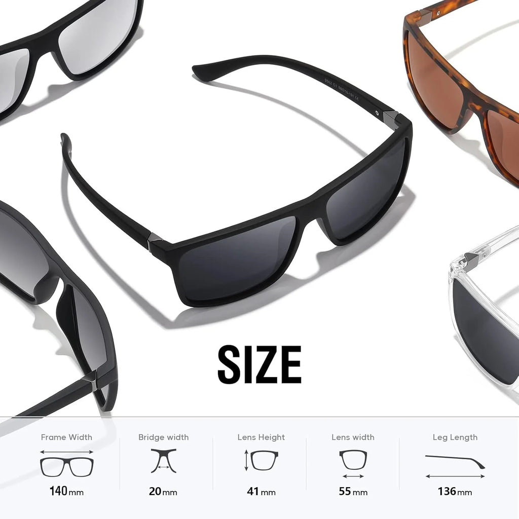 Polarized Retro Square Sunglasses (Transparent)