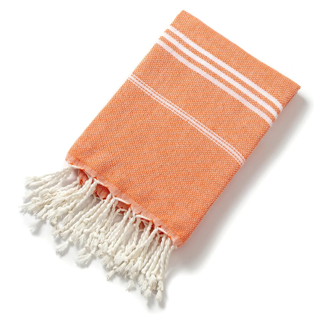 Holiday Towels with Tassel, Striped Bath Towels, Natural Turkish Beach Towel Set for Bathroom Pool Absorbent Towels