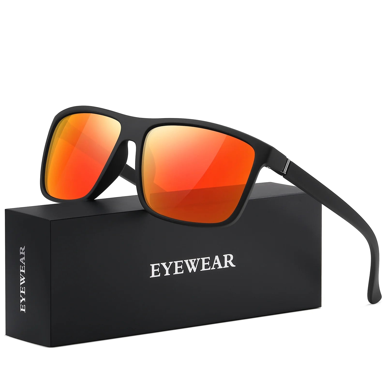 Polarized Retro Square Sunglasses (Red)