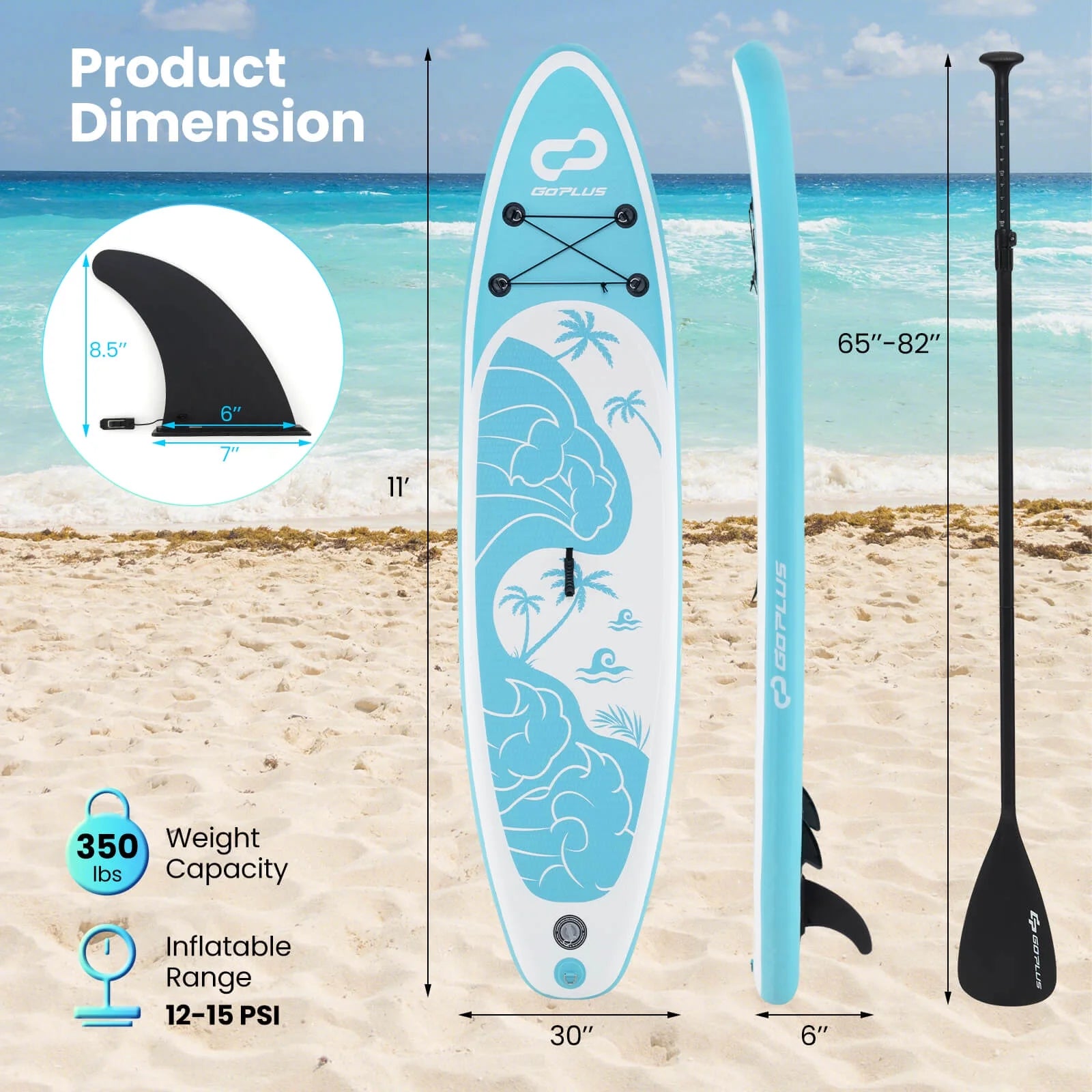 11' Inflatable SUP Board,