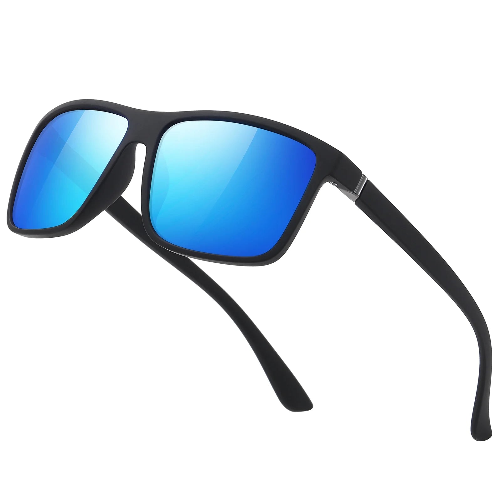 Polarized Retro Square Sunglasses (Blue)