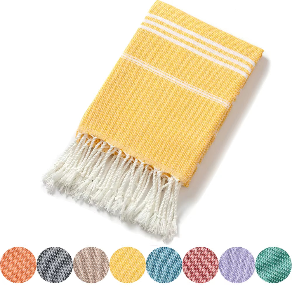 Holiday Towels with Tassel, Striped Bath Towels, Natural Turkish Beach Towel Set for Bathroom Pool Absorbent Towels