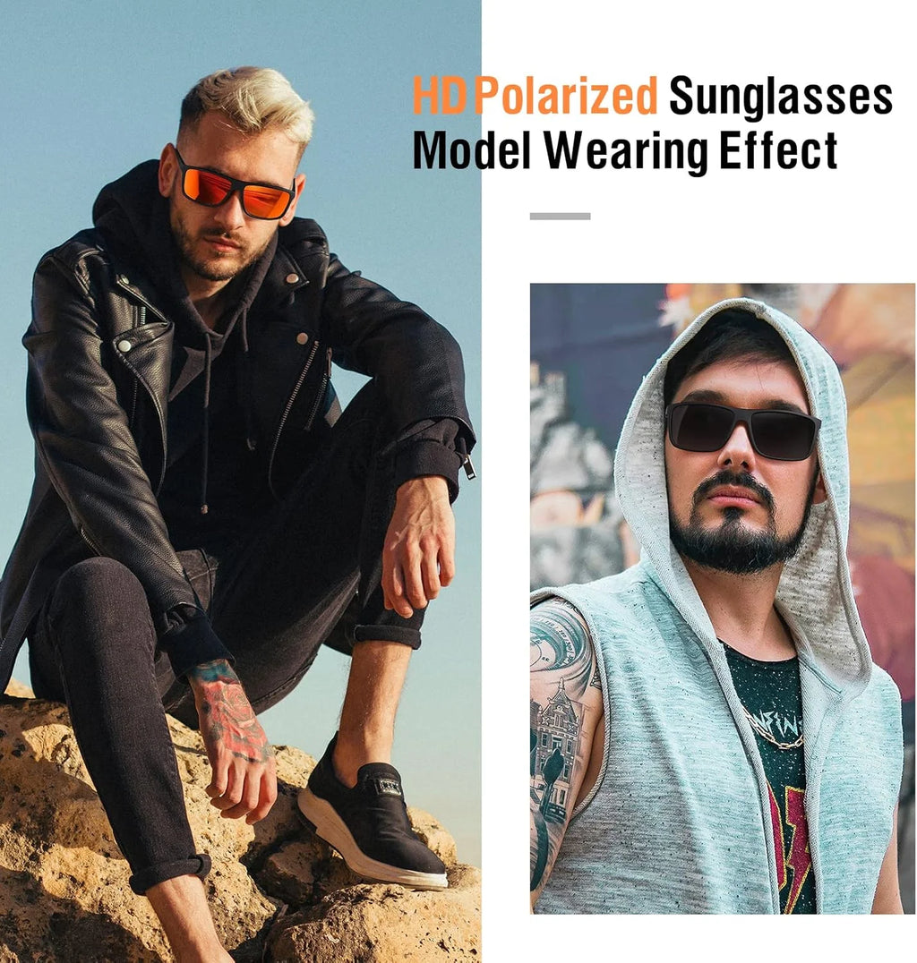 Polarized Retro Square Sunglasses (Gradient Tea)