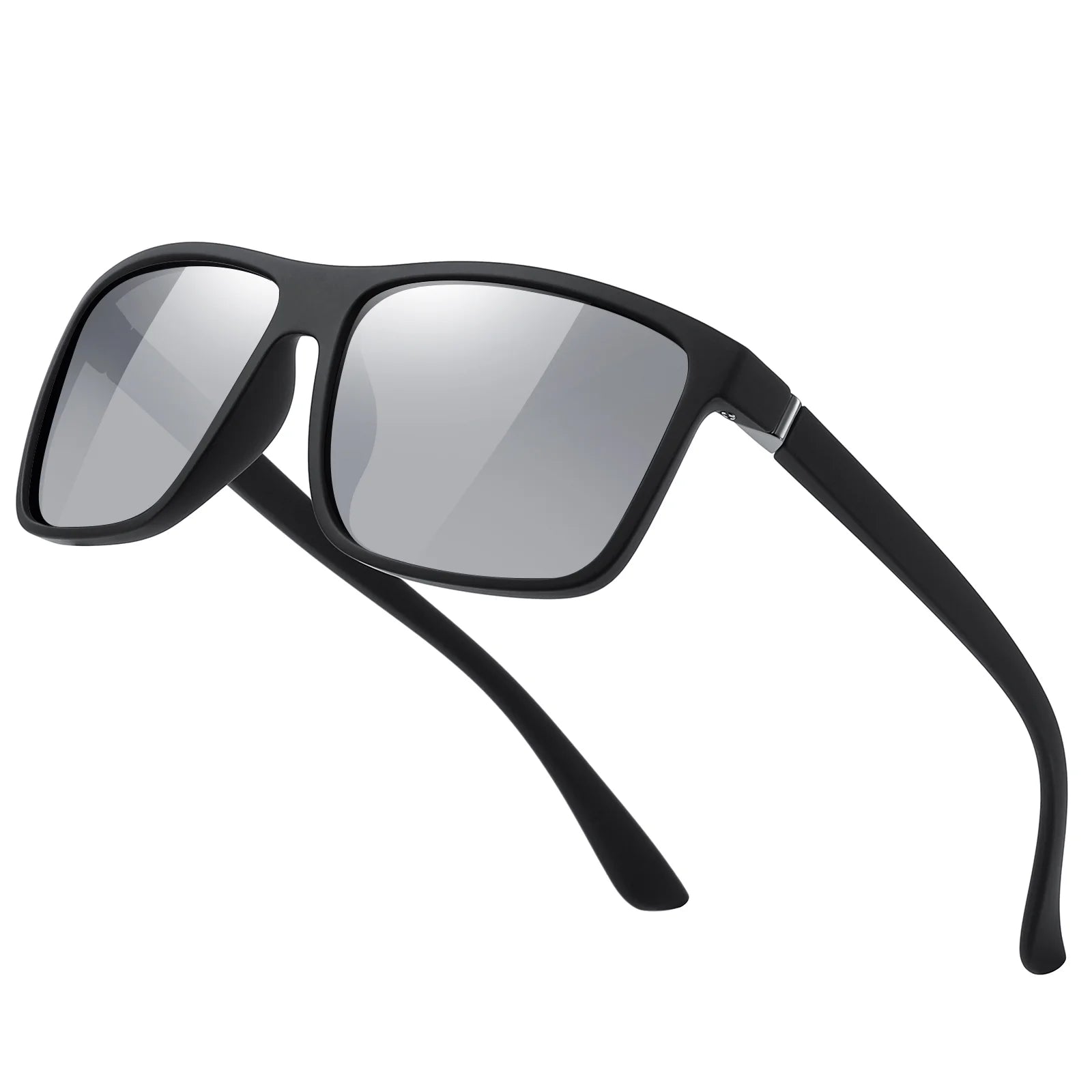 Polarized Retro Square Sunglasses (Silver)