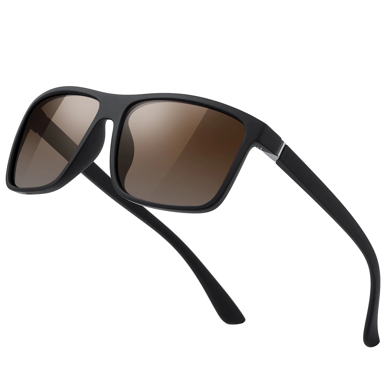 Polarized Retro Square Sunglasses (Gradient Tea)