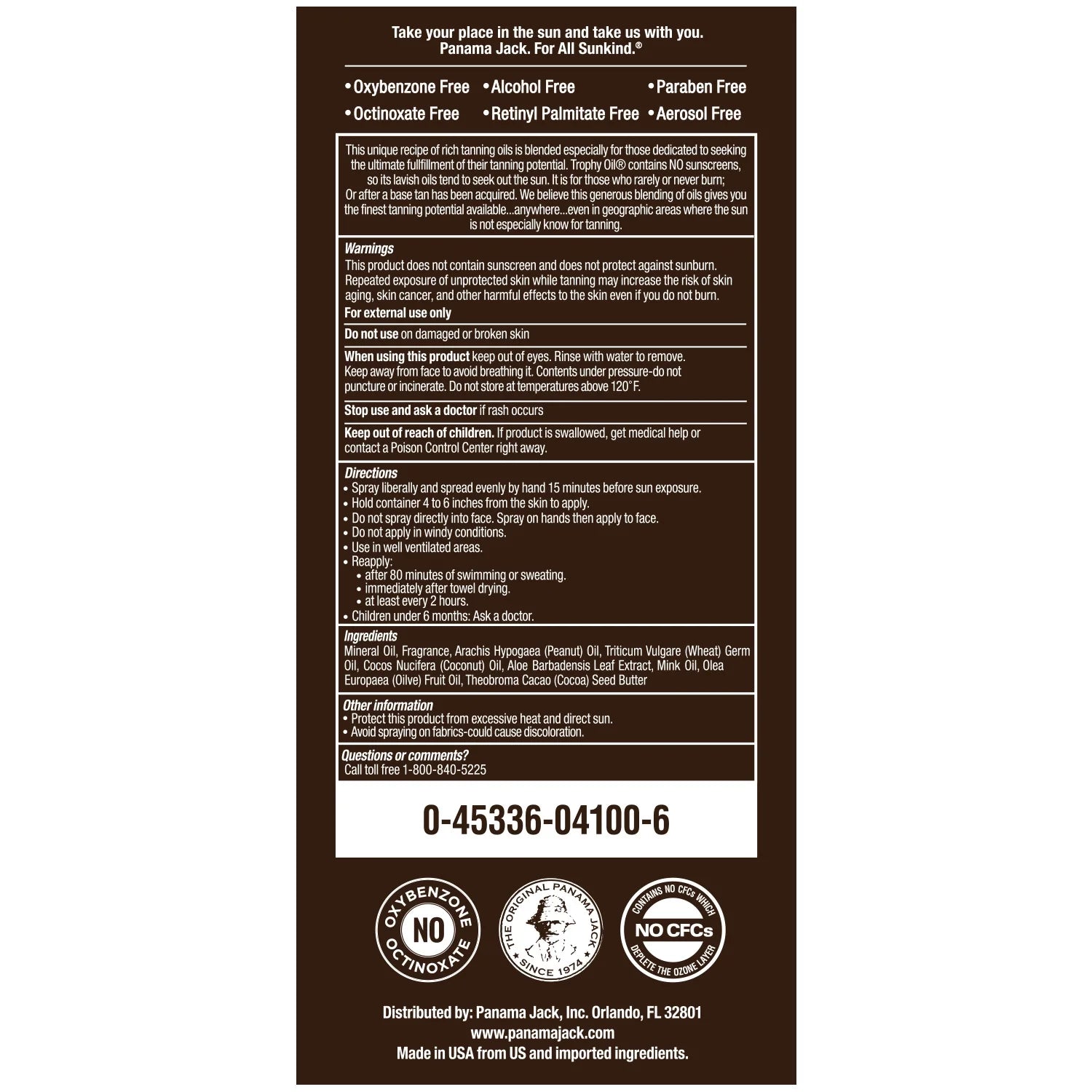 Trophy Suntan Oil (0 SPF)