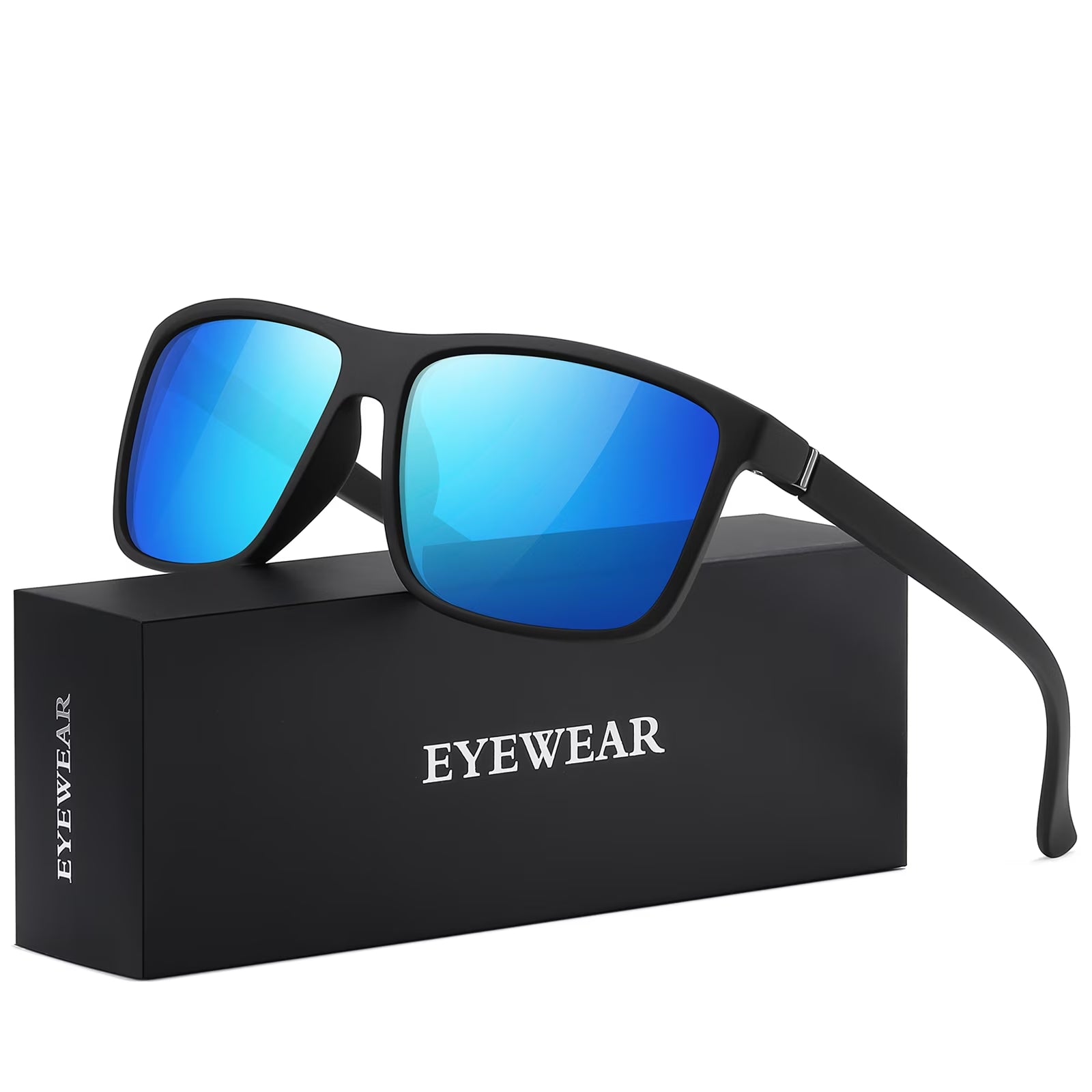 Polarized Retro Square Sunglasses (Blue)