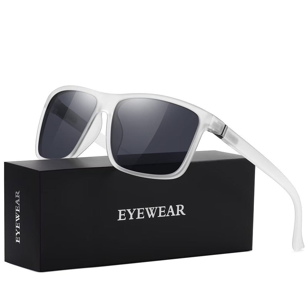 Polarized Retro Square Sunglasses (Transparent)