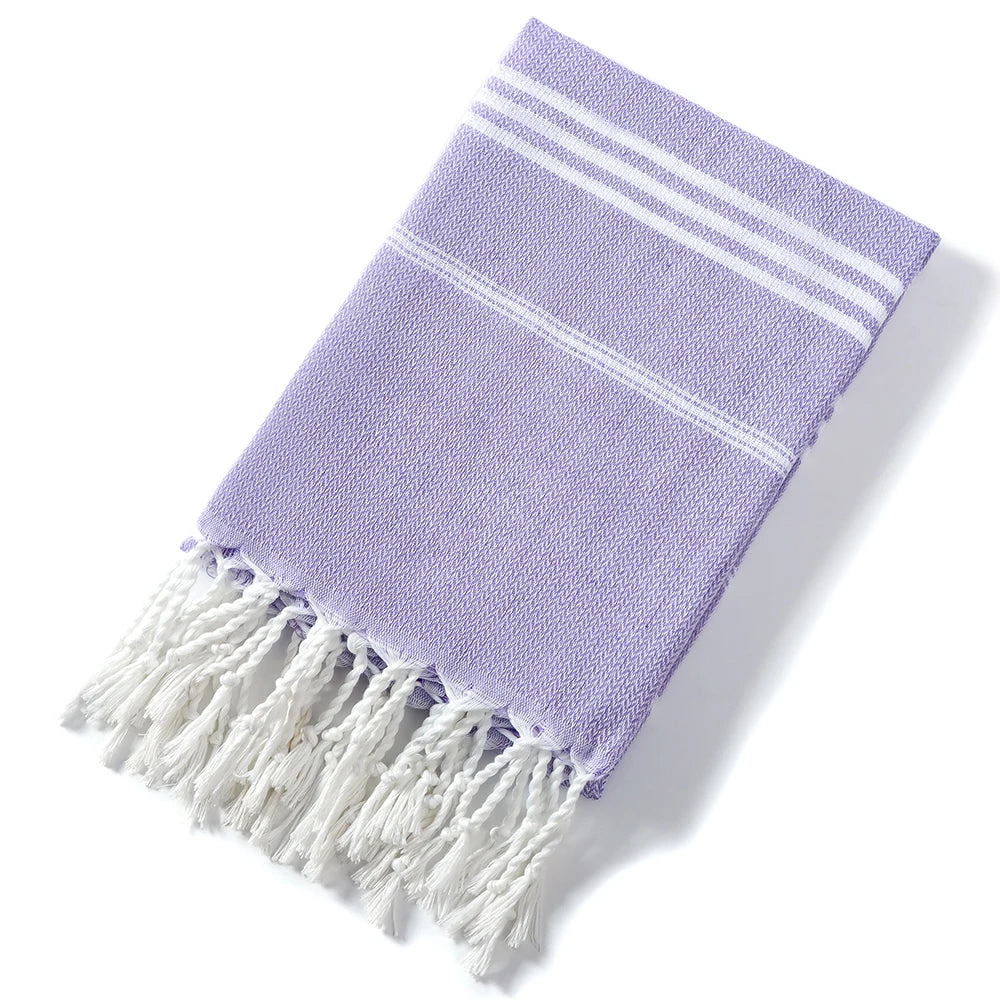 Holiday Towels with Tassel, Striped Bath Towels, Natural Turkish Beach Towel Set for Bathroom Pool Absorbent Towels